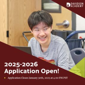 The 2025-2026 Davidson Application is now available! At the Davidson Academy, we match each student’s needs to a curriculum driven by ability grouping and flexibility, not a “one-size-fits-all” lockstep approach to education.

See why applying early is beneficial for the 2025-2026 application cycle with the “Learn How To Apply” link in our bio.

#gifted #giftededucation